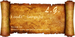 Losó Gergely névjegykártya